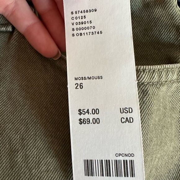 BDG Urban Outfitters High‎ Rise Cheeky Shorts distressed khaki green size 26 NWT - Picture 5 of 9